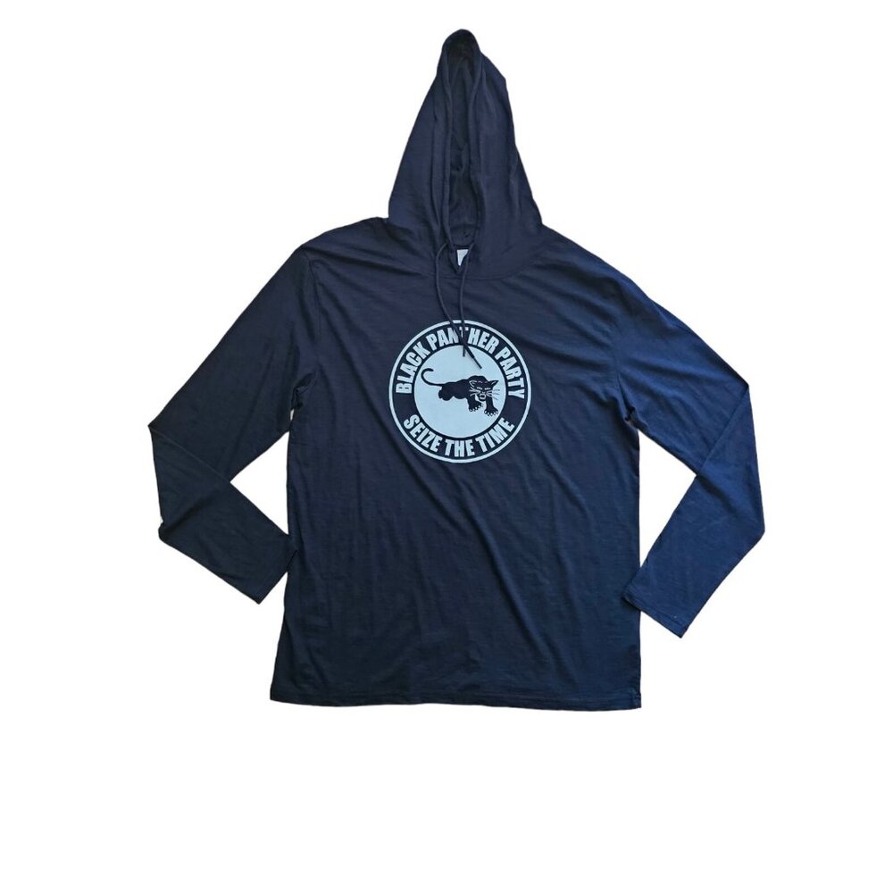 Black Panther Party Hoodie Seize The Time Graphic XL Black Long Sleeve